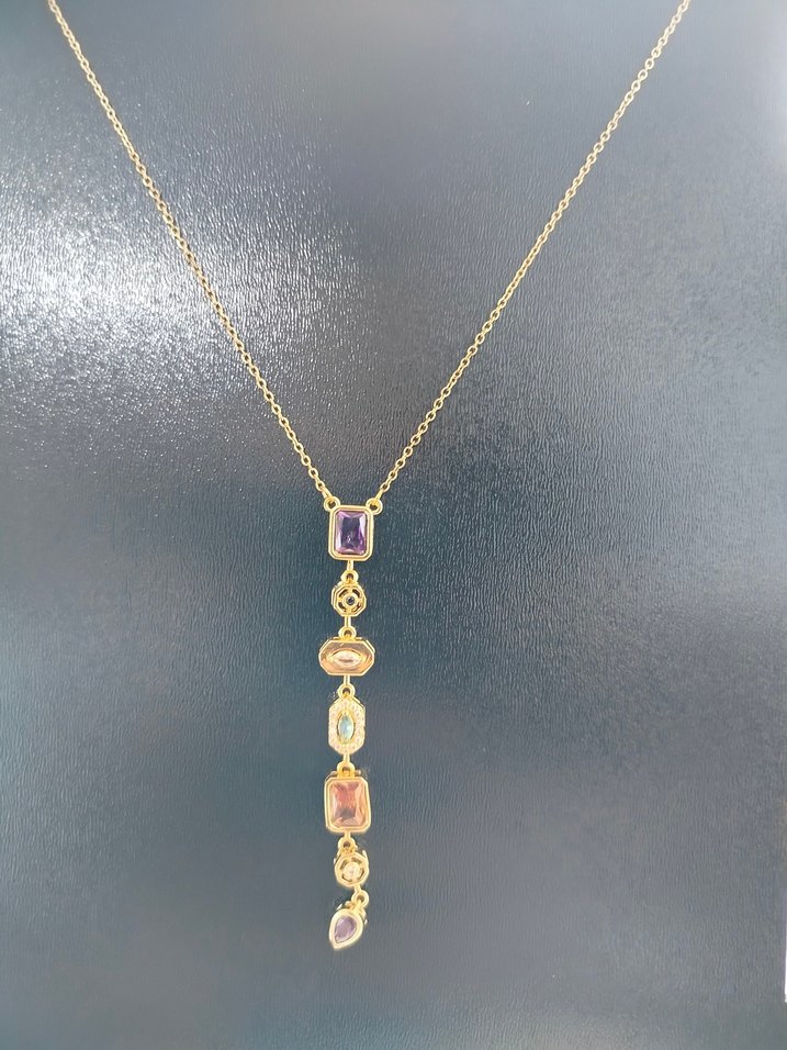 RENKLİ 7 ELEMENT Y KOLYE - Görsel 2