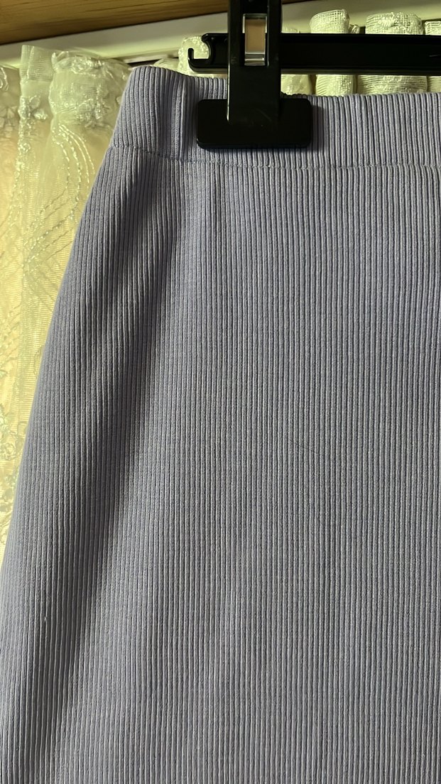 Drapeli Gri Keten Hamile Uzun Etek - Görsel 2