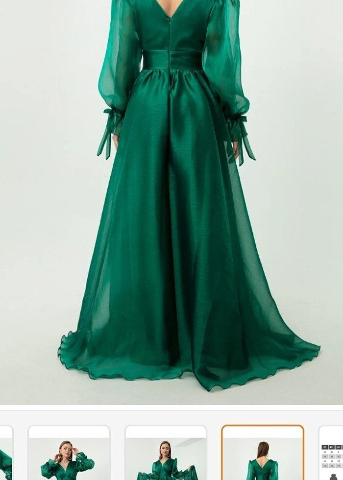 Lafaba Kadın yeşil abiye  - Görsel 4