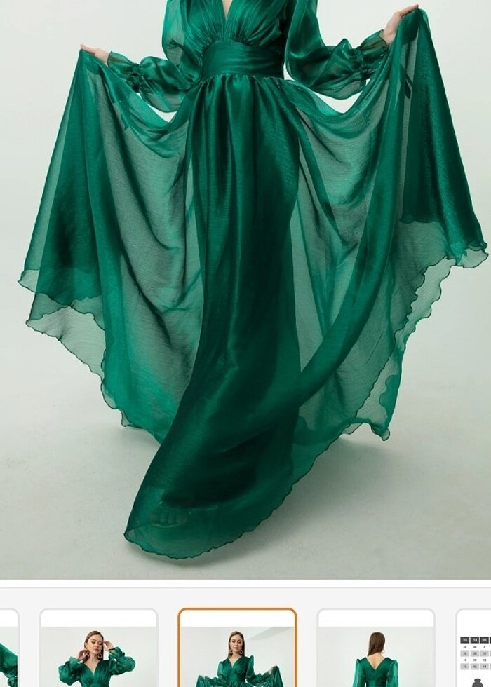 Lafaba Kadın yeşil abiye  - Görsel 3