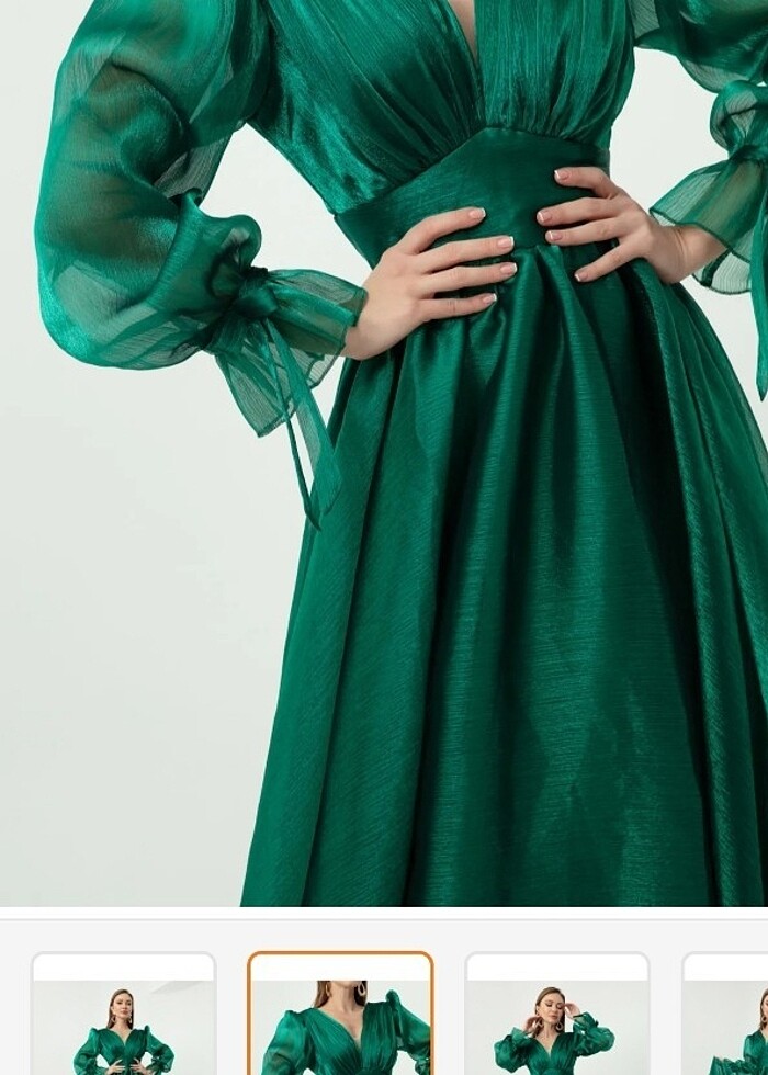 Lafaba Kadın yeşil abiye  - Görsel 2