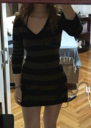 H&M y2k gotik çan triko elbise
