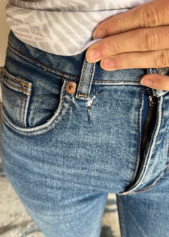 34 Beden gri Renk zara straight jean