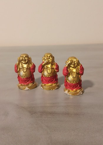 Renkli Altın Buda Heykelleri Seti - Görsel 2