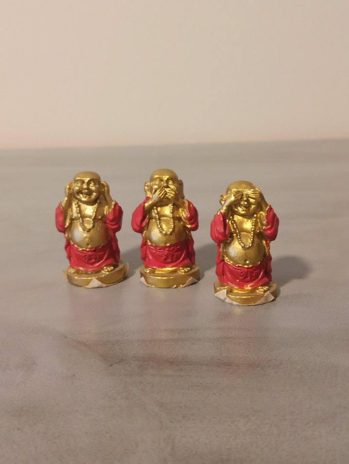 Renkli Altın Buda Heykelleri Seti - Görsel 2