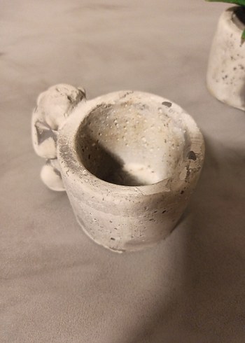 Gri Beyaz maymun Figürlü Saksı Seti - Görsel 4