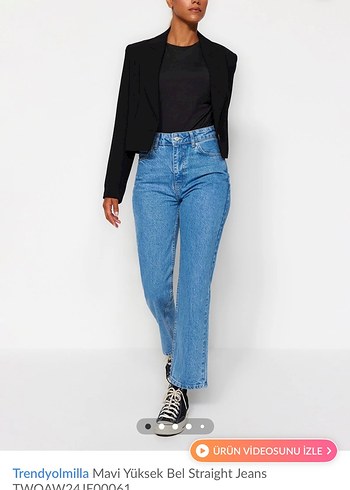 Trendyol & Milla Mavi Yuksek Bel Straight Jean