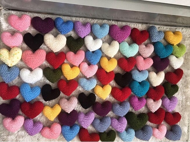 Amigurumi 100 adet kalp