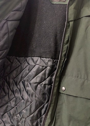 Fermuarli haki renk Erkek  Montu - Görsel 6