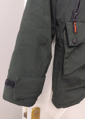 Fermuarli haki renk Erkek  Montu - Görsel 3