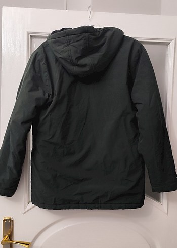 Fermuarli haki renk Erkek  Montu - Görsel 8