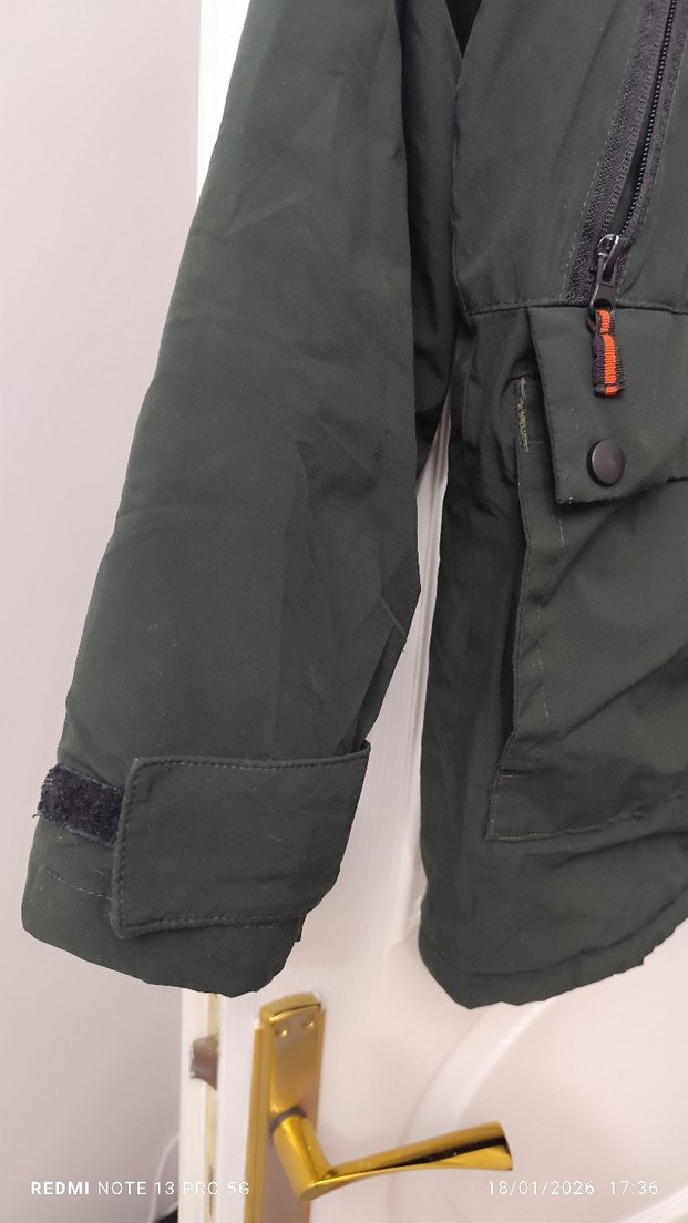 Fermuarli haki renk Erkek  Montu - Görsel 3