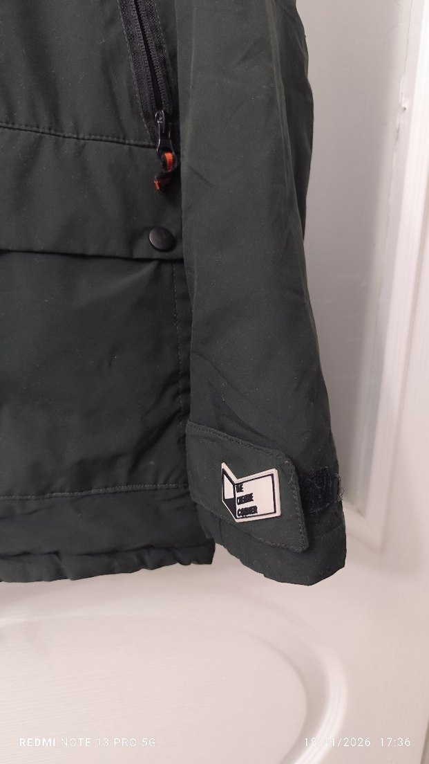 Fermuarli haki renk Erkek  Montu - Görsel 5