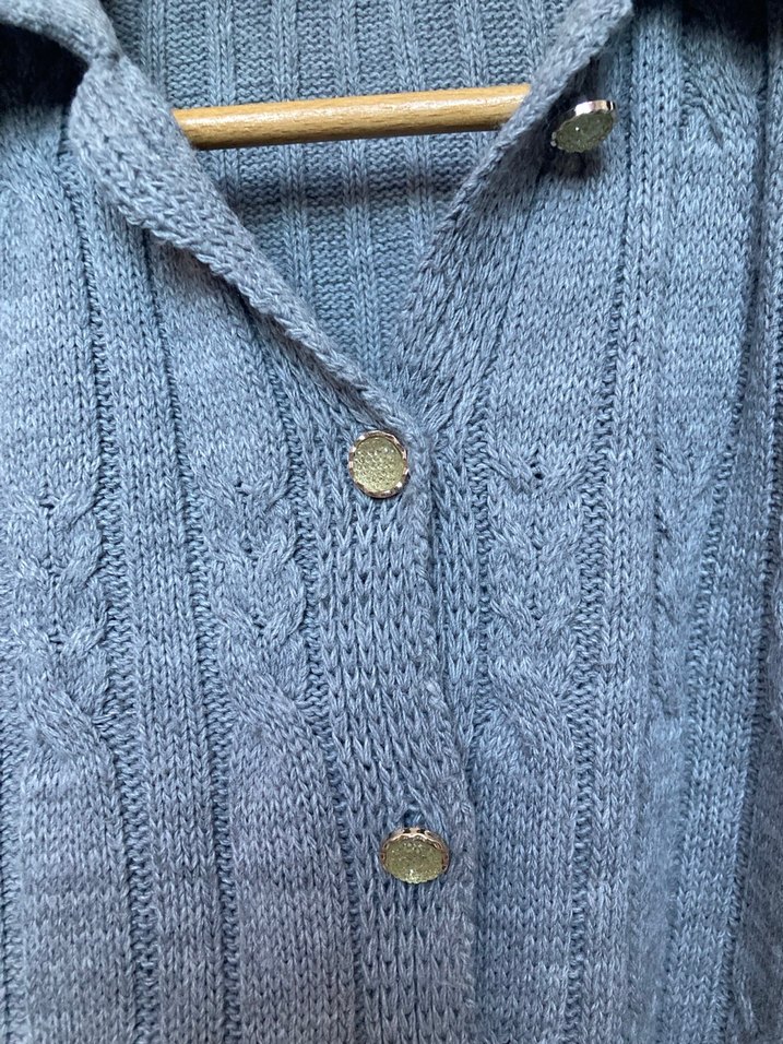 Gri Örgü Kadın Hırka, Uzun Kollu TRENDYOLMILLA - Görsel 3