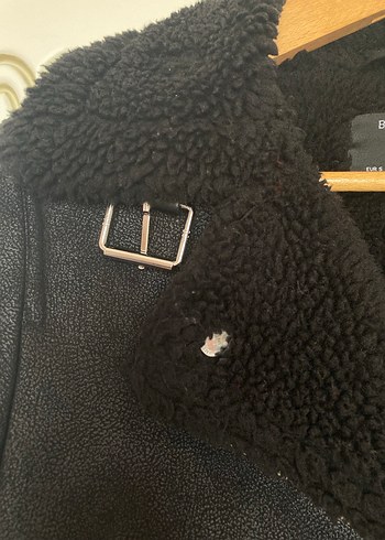 Kadın Siyah Süet Biker Ceket Bershka - Görsel 4