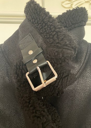 Kadın Siyah Süet Biker Ceket Bershka - Görsel 5