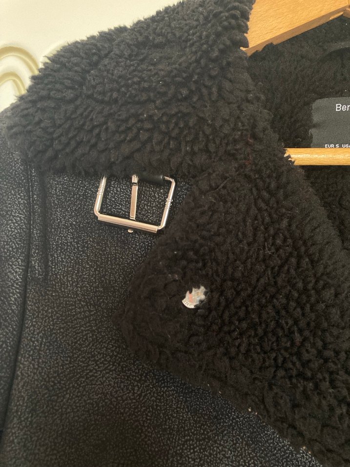 Kadın Siyah Süet Biker Ceket Bershka - Görsel 4
