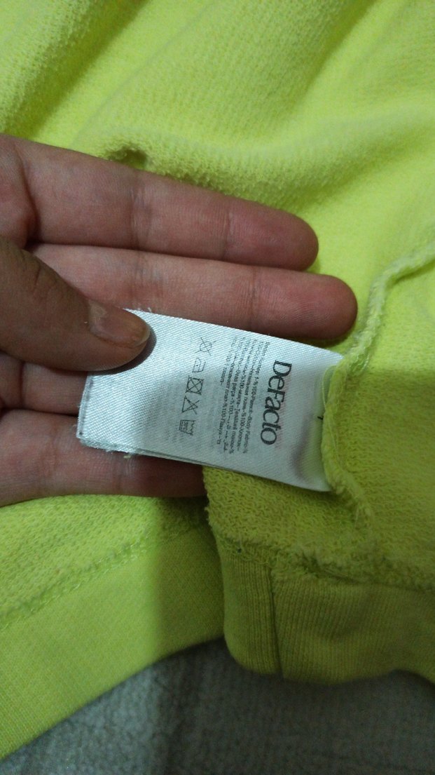 Sarı Kapüşonlu Kadın Sweatshirt - Görsel 5