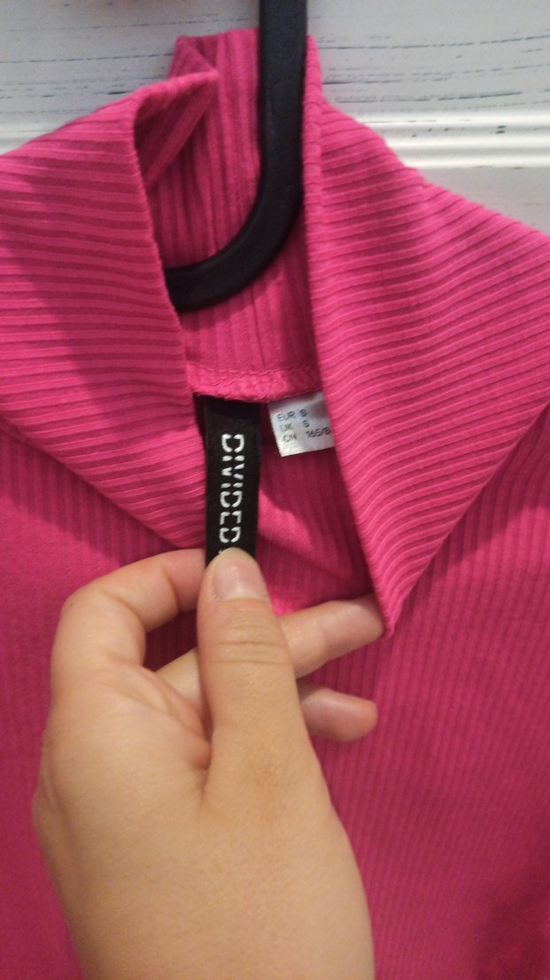 Pembe Yüksek Yakalı İnce Triko Kazak - Görsel 4