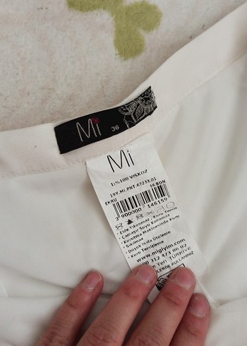 Dantel Detaylı Beyaz Çiçekli Bohem Kumaş Pantolon - Görsel 7