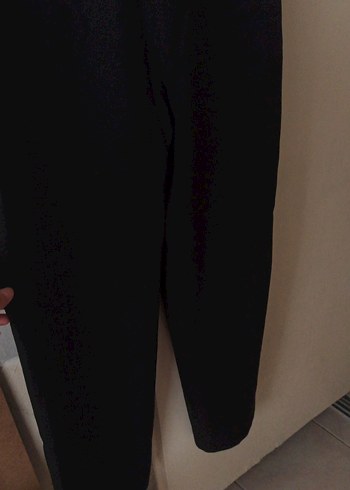 Siyah Uzun Kollu V Yaka Kadın Tulum - Görsel 8