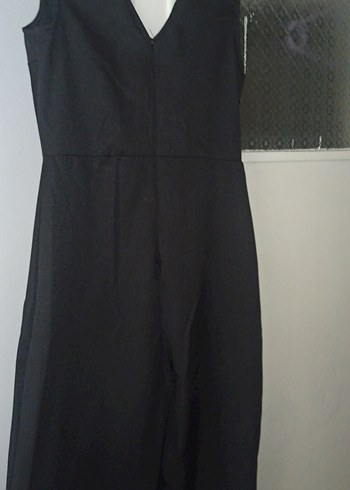 Siyah Uzun Kollu V Yaka Kadın Tulum - Görsel 7