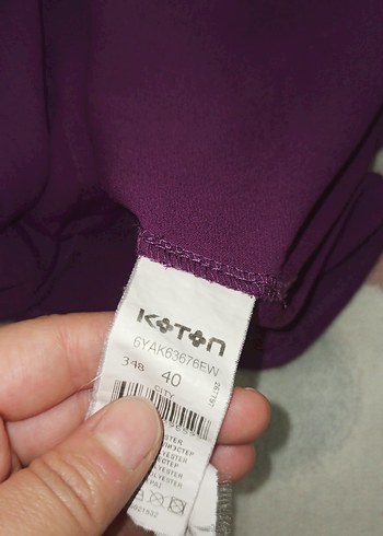 Mor Kısa Kollu V Yaka Salaş - Görsel 5