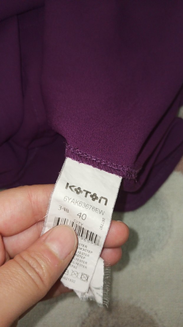 Mor Kısa Kollu V Yaka Salaş - Görsel 5