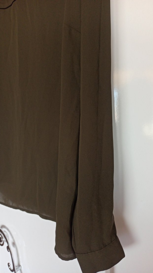 Kadın Gri Vizon Uzun Kollu Bluz - Görsel 3