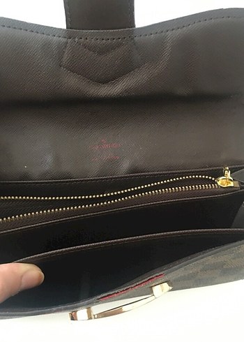 Kahverengi Kareli Deri Tokalı Kadın Cüzdanı - Görsel 5