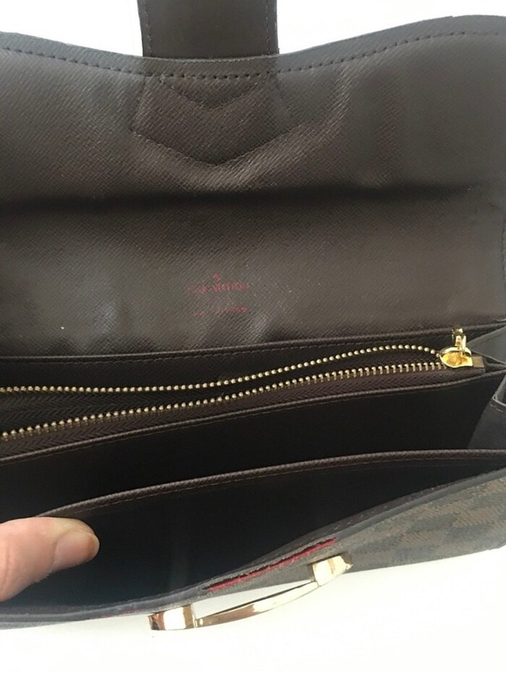 Kahverengi Kareli Deri Tokalı Kadın Cüzdanı - Görsel 5