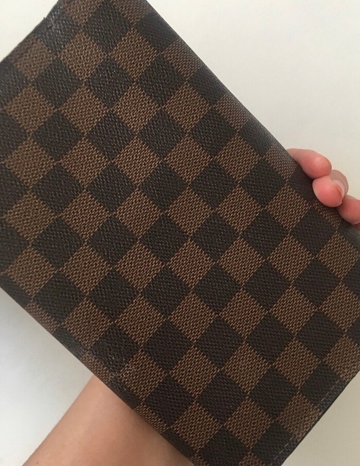 Kahverengi Kareli Deri Tokalı Kadın Cüzdanı - Görsel 4