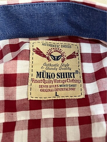 l Beden Kırmızı Beyaz Kareli Vintage Gömlek