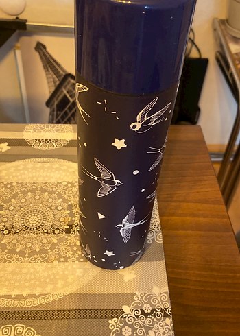 Mavi Kuş Desenli Çocuk Termosu - Görsel 2