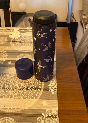 Mavi Kuş Desenli Çocuk Termosu - Görsel 3