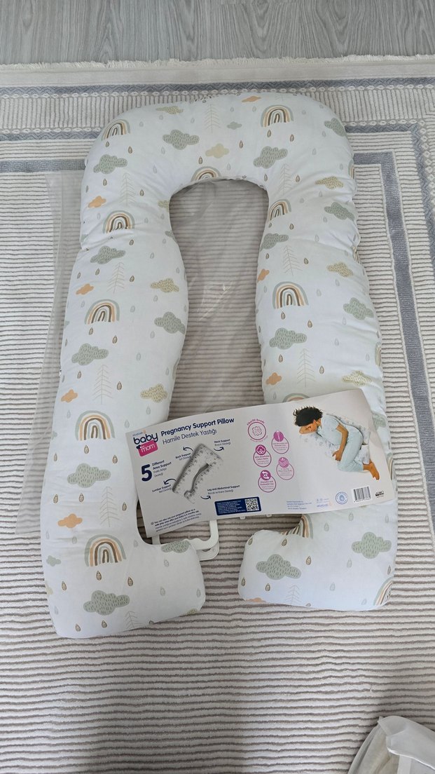 Desenli Hamile Destek Yastığı Beyaz - Görsel 2