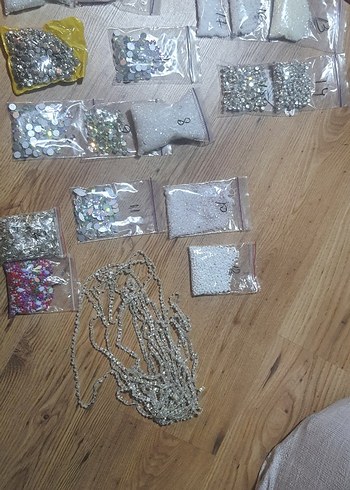 Bohem Tarzı Boncuk ve Pul Seti ,tırnaklı gerçek cam taşlar - Görsel 3