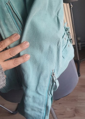 Turkuaz suetcderi ceket xxl - Görsel 4