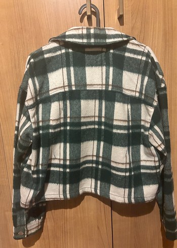 Zara Düğmeli Ekose Kadın Gömlek Ceket - Görsel 4