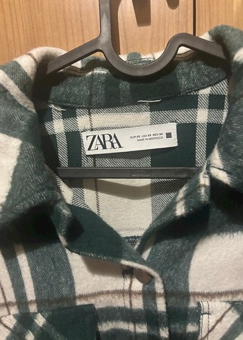Zara Düğmeli Ekose Kadın Gömlek Ceket - Görsel 2