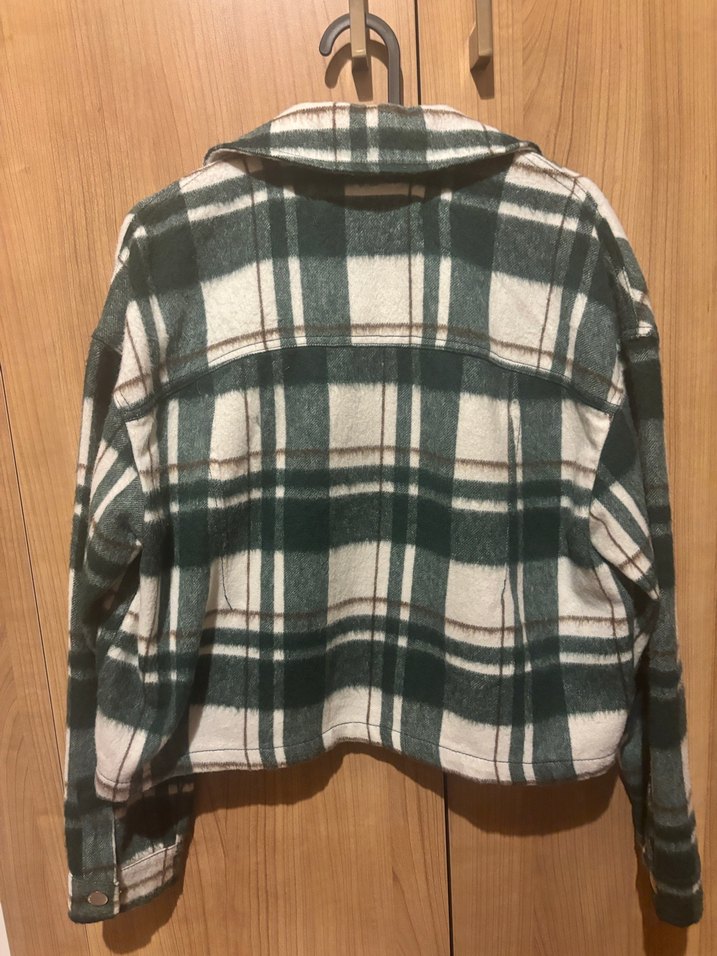 Zara Düğmeli Ekose Kadın Gömlek Ceket - Görsel 4