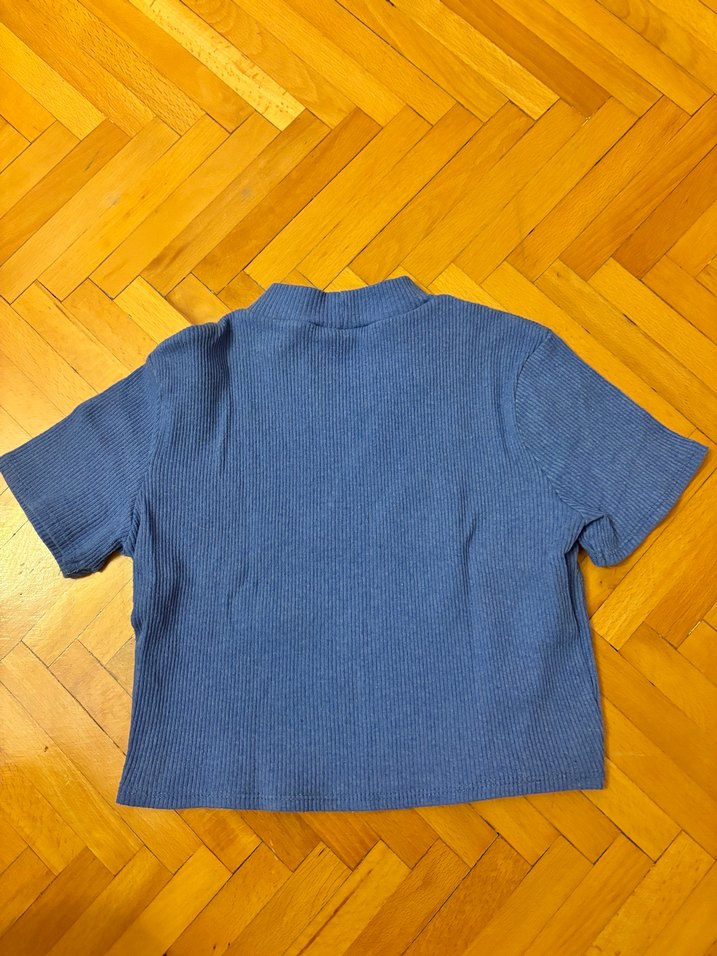 Pull&Bear Mavi Crop Üst - Görsel 3