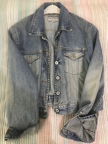 Crop Mavi Kot Ceket