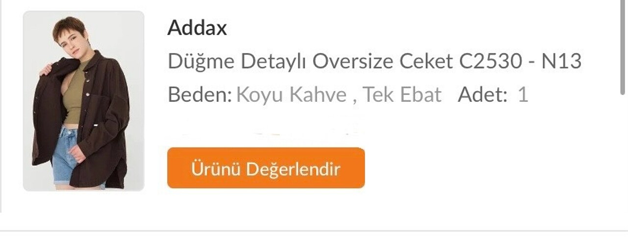 m Beden Oversize Kot Ceket