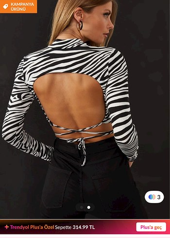 Zebra Desenli Kemerli Mini Bluz - Görsel 2