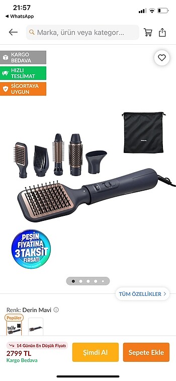 Philips saç şekillendirici ve kurutma - Görsel 8