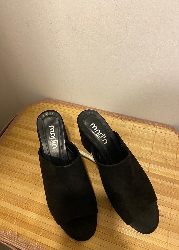 Marjin süet topuklu terlik - Görsel 2