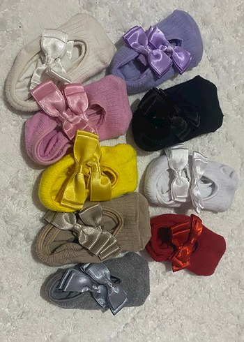 Kız Çocuk Çok Renkli Triko Çorap Seti 9 adet çift