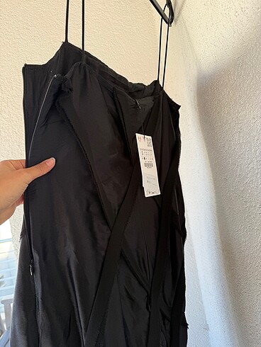 xs Beden Zara siyah çiçekli uzun elbise
