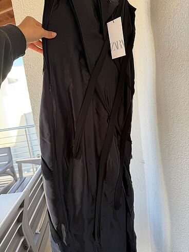 Zara Zara siyah çiçekli uzun elbise
